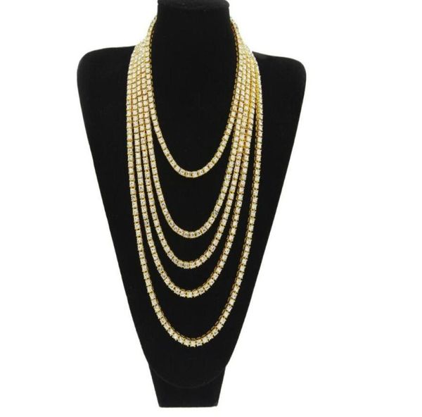 

men039s hip hop 1row alloy necklace all water drill single row necklace european and american popular jewelry8536620, Black