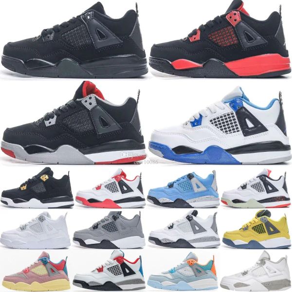 

kids shoes 4 basketball 4s baby shoe designer black cat sneakers toddler boys children red cement military trainers kid youth infants girls