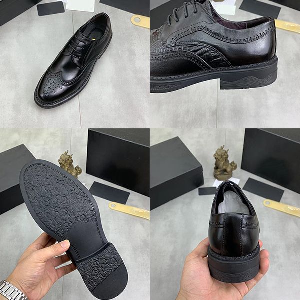 

men's shoes spring and autumn business dress shoes leather comfortable lace-up wedding shoes commuter mens shoes are available in a var, Black