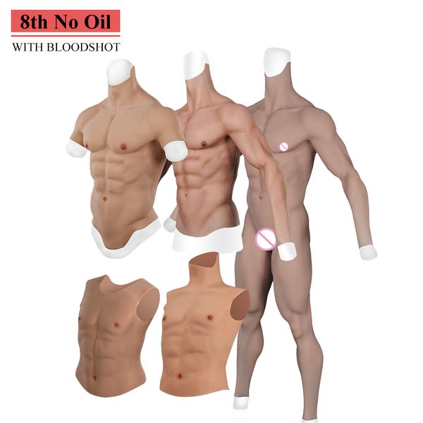 

breast form crossdressing men fake muscle suit full bodysuit fake man muscles silicone fake chest cosplay costumes silicone prostheses pants