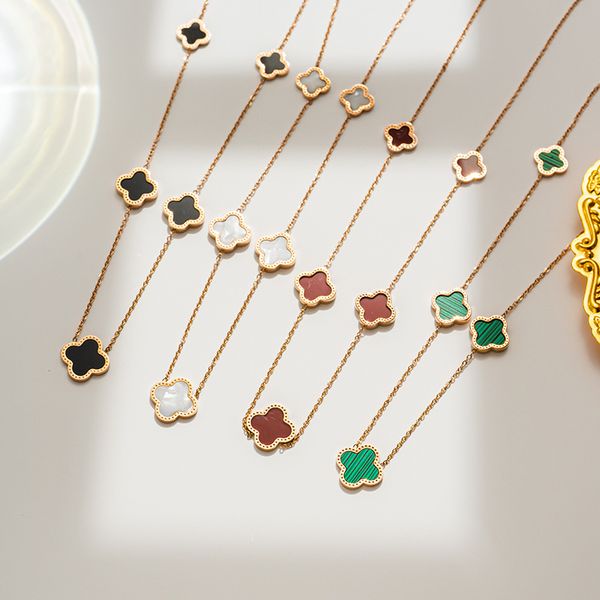 

18k gold plated classic luxury designer necklace four leaf clover vary in size pendant designer jewelry for women chain wedding party gift n, Silver