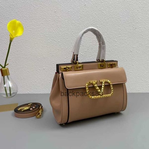 

designer texture women bags luxurys handbag metal double lock cowhide women's leather shoulder rivet loco bag vsling crossbody clutch 9