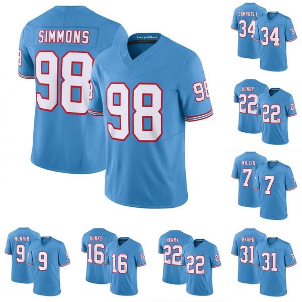

tennessee 2023 titan houston oilers throwback jersey derrick henry deandre hopkins kevin byard jeffery simmons warren moon steve mcnair ryan, Black;red
