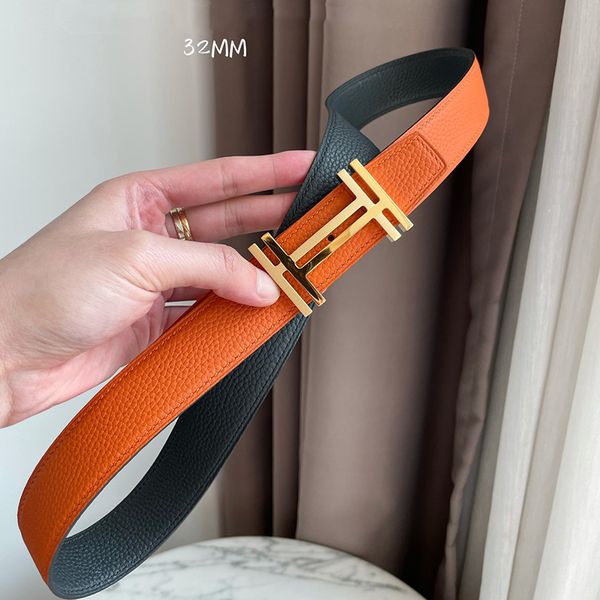 

womens designer belt brand classic letter grommet fashion designer genuine leather belt smooth buckle men belts waistband width 3.2cm with o, Black;brown