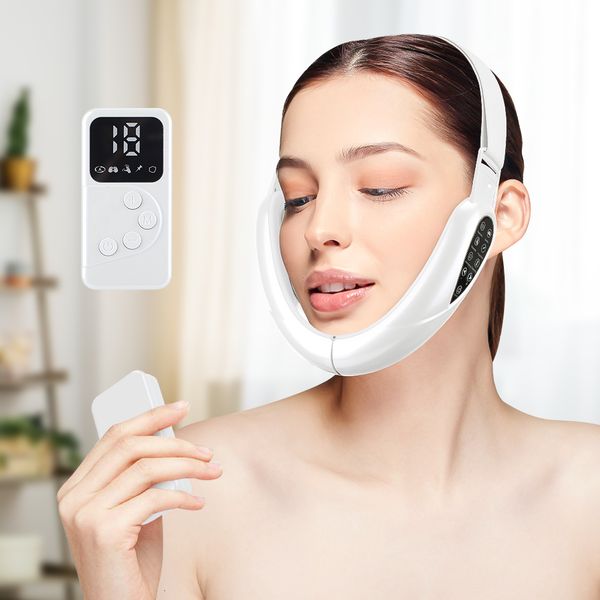 

face massager lifting device led pon therapy slimming vibration massager double chin v face shaped cheek lift belt machine 230720