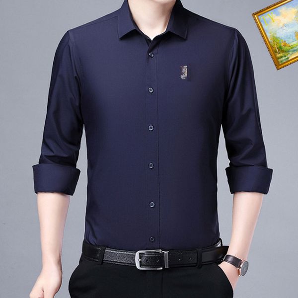 

burbereys designer mens business shirt men fashion brand shirt spring/summer polo collar long sleeve solid color single breasted comfortable, White;black