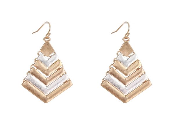 

geometric v shaped metal mixed colors chandeliers earrings punk fashion dangles holidays party birthday gifts for women modern lon1772178, Silver