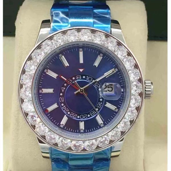 

grade aaa luxury designer classic watch fashion automatic mechanical diamond bezel 41mm sky dweller sapphire glass waterproof function chris, Slivery;golden