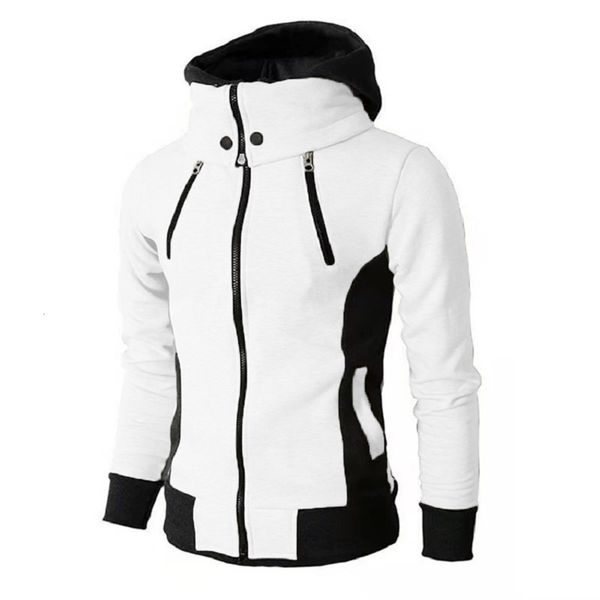 

men's hoodies sweatshirts zipper men jackets autumn winter casual fleece coats bomber jacket scarf collar fashion hooded male outwear s, Black