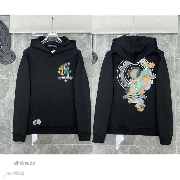 

classic fashion luxury mens zipper ch hoodies designer sanskrit cross print pullover hooded coat jacket sweatshirts sweater, Black