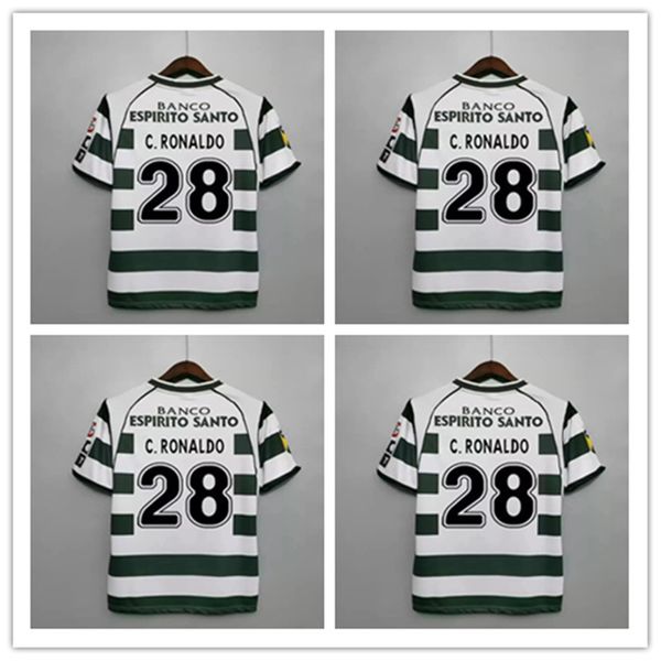 

retro classic lisboa soccer jerseys 2001 2002 2003 2004 c.ronaldo sporting cp vintage football shirt, Black;yellow