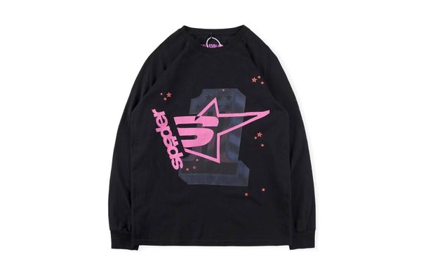 

designer kanyes spider 555 hoodie tracksuit jacket spi5er 555 fashion streetwear printed hoody mens womens couples sweater trend hoody jacke, Black