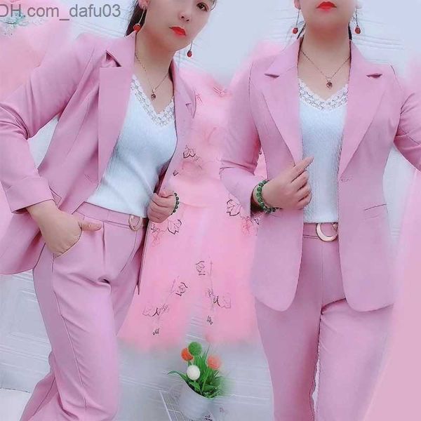 

women's two piece pants women's warm set 2023 spring/summer korea fashion elegant professional jacket coat+men's two piece fe, White
