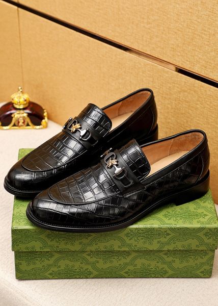 

2023 mens dress shoes new fashion formal brand designer genuine leather oxfords buiness suit footwear wedding flats size 38-46, Black