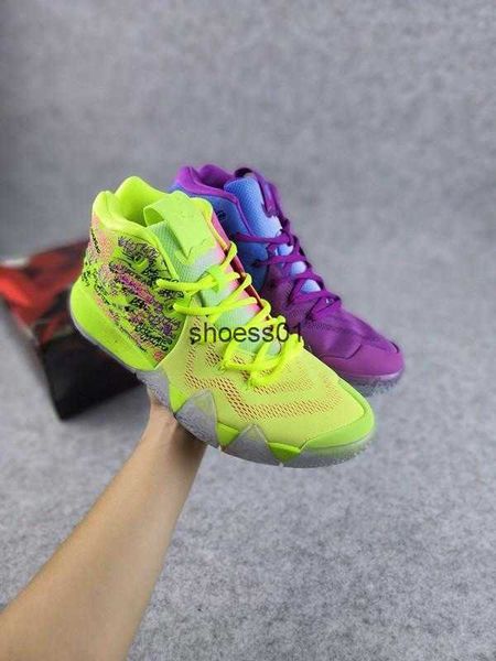 

shoes kyries 4 confetti men women kids basketball sales high multi color green black light aqua white yellow sneakers store