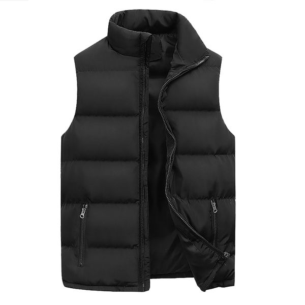 

men s vests jacket winter warm coats for men thickened stand collar down vest oversized jackets puffer sleeveless zipper coat 230724, Black;white