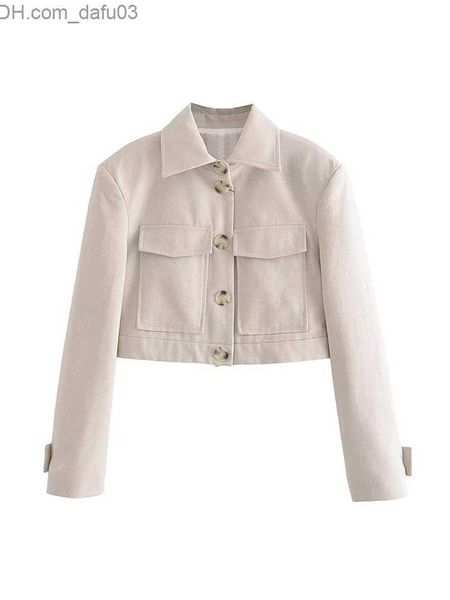 

women's two piece pants traf new women's short jacket set 2023 spring single chest casual zipper pencil pants holiday style coat z, White