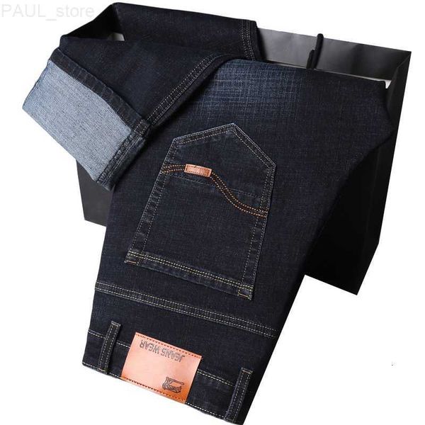 

men's mens jeans springautumn italian style men jeanspantaloni uomo estivi regular genuine jeans for menbusiness slim fit elastic denim, Blue