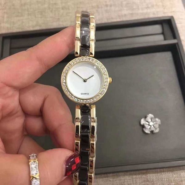 

watches ladies quartz ceramic luxury design 221110, Slivery;golden