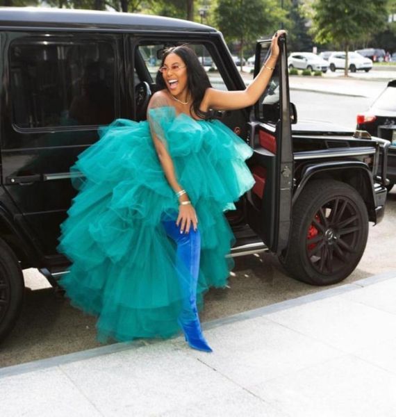 

puffy high low party dresses tulle skirts women puffy long lady cocktail tutu skirt elastic causal robe de soiree tiered ruffles p7087400, Black