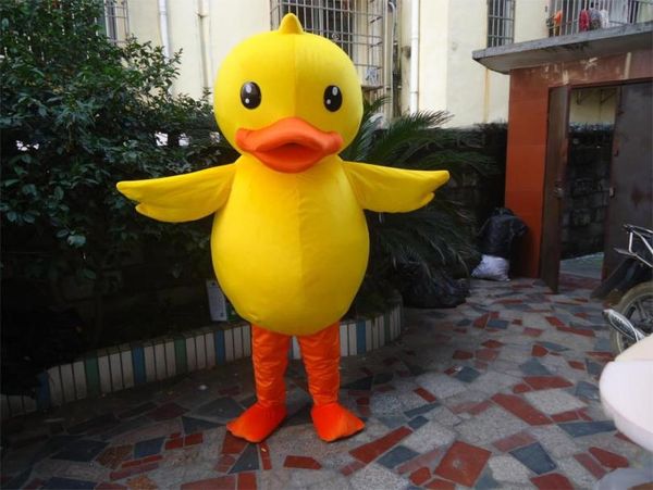 

2018 yellow duck mascot costume sized014675374, Red;yellow
