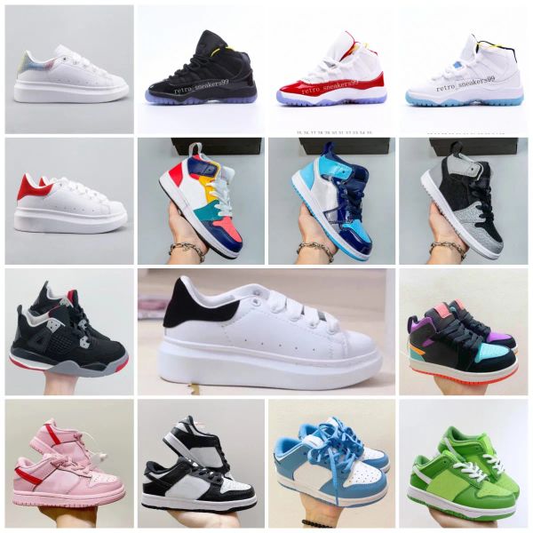 

2023 designer kids shoes children boys and girls toddler basketball shoe outdoor sports blue black white red little casual tennis shoes