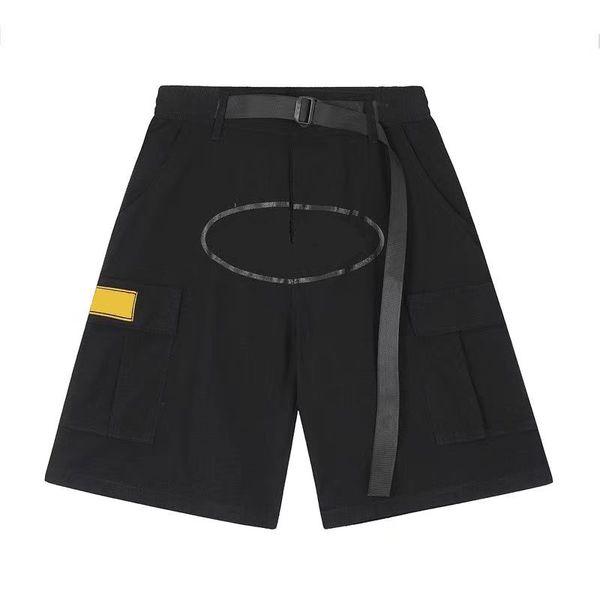 

mens shorts printed casual pants vintage multi-pocket baggy overalls designer sports high street shorts, White;black