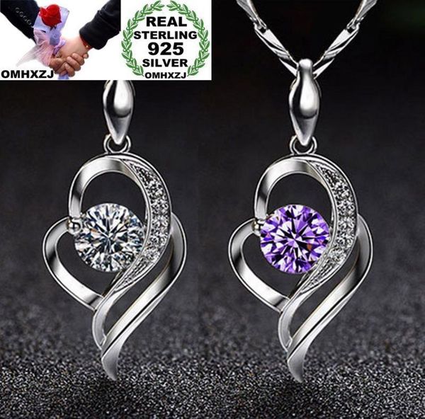 

omhxzj whole personality fashion woman girl gift heart white amethyst 925 sterling silver pendant charm ch081718351