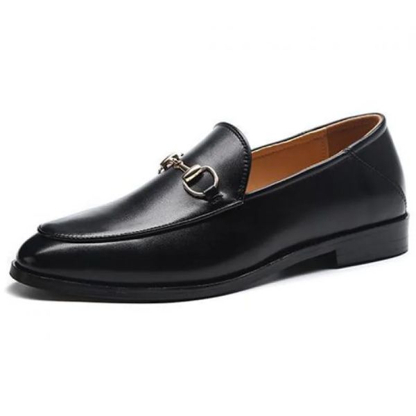 

men flat metallic loafer formal wedding leather shoes black mens luxury slip on pointed toe dress shoes mocassin homme xzr