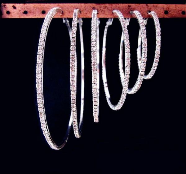

accessories rhinestone small and big hoop earrings for women bijoux classic new whole cute gift7685865, Golden;silver