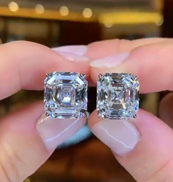 

classical jewelry stud earring 925 sterling silver emerlad cubic zircon cz diamond gemstones party women wedding earring for lover2525562, Golden;silver