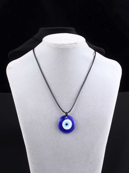 

men's accessories fashionable and popular men fashion evil eye detail round charm necklace for jewelry gift and for a stylish look, Silver