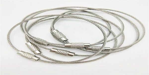 

50pcs 100mm edc stainless steel wire keychain ring key keyring circle rope cable loop outdoor tag screw lock gadget drop3027143, Slivery;golden