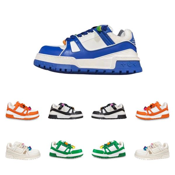 

designer casual shoes trainers maxi sneakers luxury trends for men and women lace up flats shoes white blue black orange green rubber diy su
