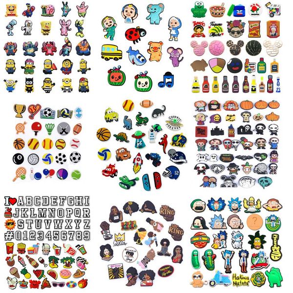 

shoe parts accessories clog charm sports charms decorations for shoes men women pvc wristband volleyball series randomly, White;pink