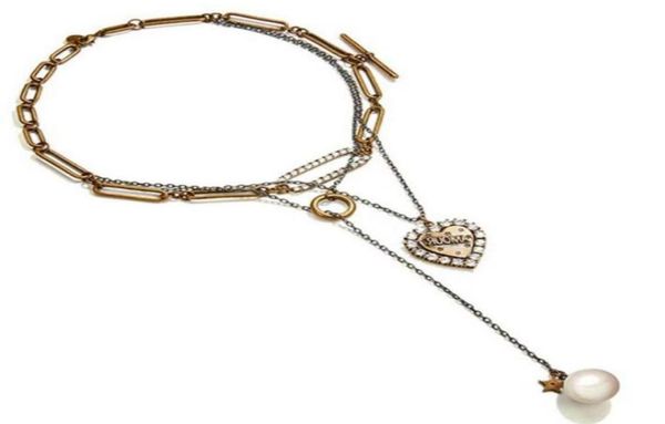 

big promotion european and american multilayer heart pendant pearl necklace sell jewelry lovers pendant vintage jewelry7926951, Silver