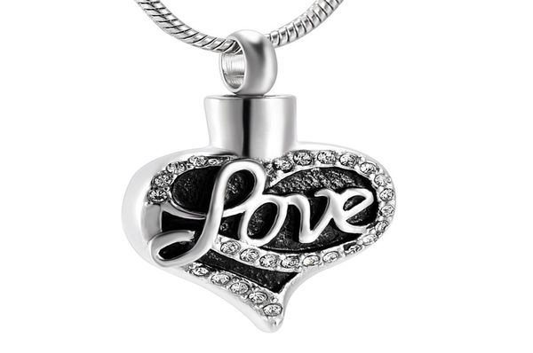

ijd9884 heart cremation jewelry eternal love engraving stainless steel cremation jewelry funeral urn ash holder keepsake1881523, Silver