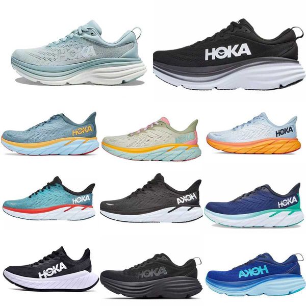 

clifton trainers one 8 9 running shoes bondi 8 white black coastal sky vibrant orange shifting sand airy carbon x 2 hokas sneakers women men