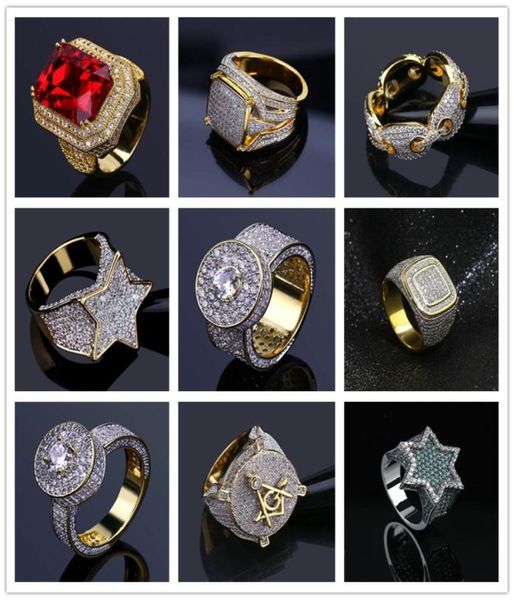 

many designs for options bling iced out gold rings mens hip hop jewelry cool cz stone men hiphop rings size 7119591819, Golden;silver