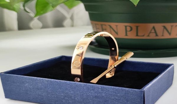 

love screw bracelet designer bracelets luxury jewelry women bangle brand stainless steel couple handchain send girlfr5281076, Black