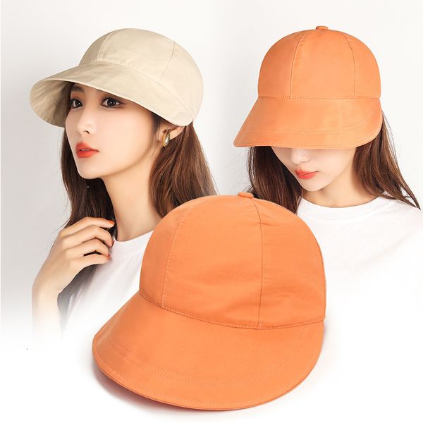 

wide brim hats bucket hats lady foldable cap fashion beach hiking sun hat outdoor sports caps pure color girl beach visor hat wide brim hats, Blue;gray