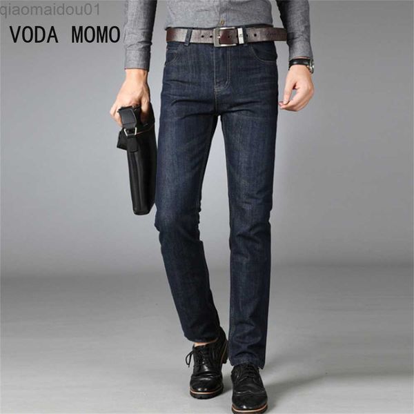 

men's jeans solid jeans men fashion loose straight casual pants soft denim man cowboy streetwear hip hop trousers male spring summer l2, Blue