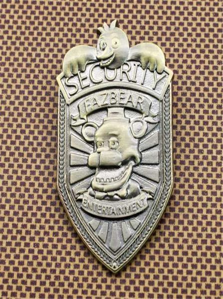 

whole5 nights at freddys fazbear security badge pin antique bronze plated fnaf4322034, Gray