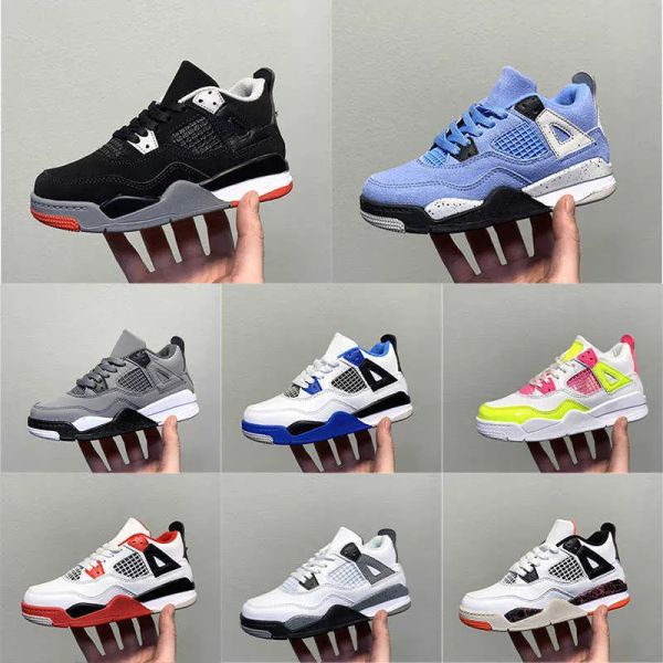 

kids shoes 4 retro boys basketball jumpman 4s shoe children black high sneaker chicago designer military cat trainers baby youth toddler inf