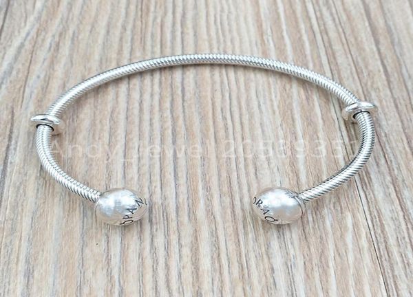 

moments chain style open bangle authentic 925 sterling silver pandona fits european pandona jewelry charms beads andy jewel 5982917625803, Black