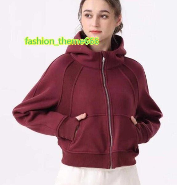 

women's tracksuits lu-67 scuba hoodies full zipper outdoor leisure sweater gym clothes women workout fitness loose thick yoga jackets, Gray