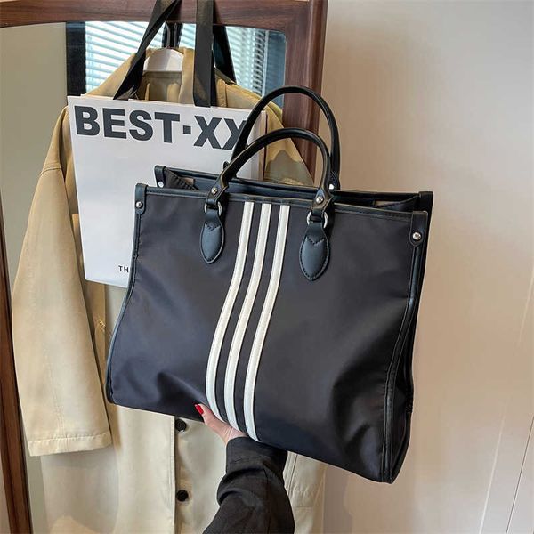 

evening bags women's fashion 2023 summer new work commuter tote striped shoulder bag large capacity handbag