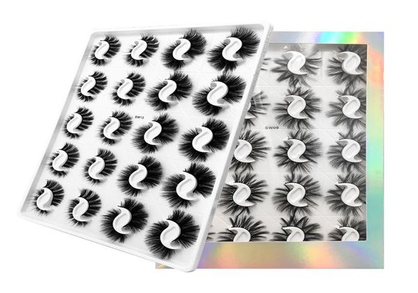 

curling crisscross 3d mink faux false eyelashes 20 pairs set soft light handmade reusable fake lashes extension eyes makeup with s4423505