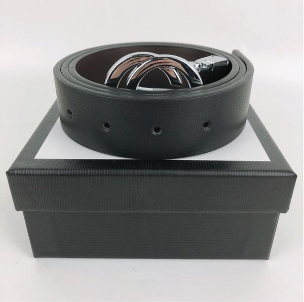 

designer belt luxury men classic pin buckle belts gold and silver buckle head striped double-sided casual 4 colors width 3.8cm size 105-125c, Black;brown