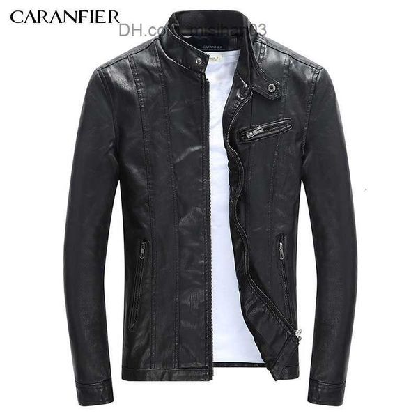 

men's jackets caranfier mens pu jackets coats motorcycle biker faux leather jacket men autumn winter clothes male classic thick velvet, Black;brown